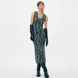 Zara Knit Bodycon Midi Dress